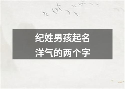 纪姓男孩起名洋气的两个字