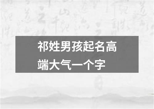 祁姓男孩起名高端大气一个字