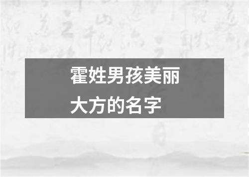 霍姓男孩美丽大方的名字