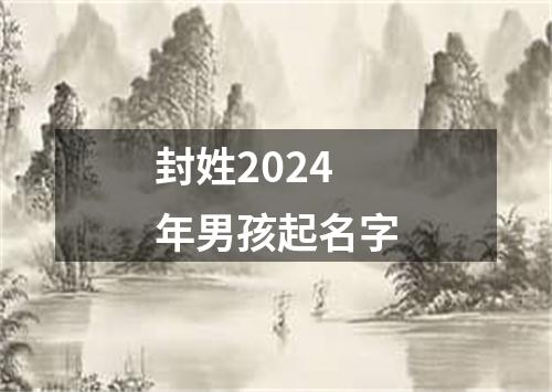 封姓2024年男孩起名字