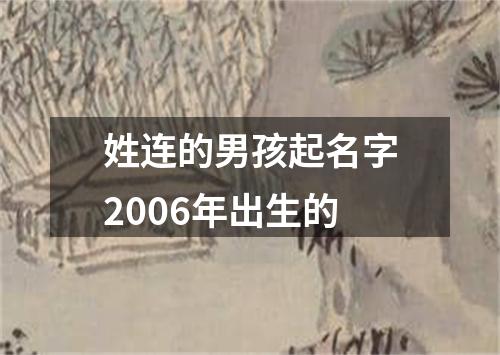 姓连的男孩起名字2006年出生的