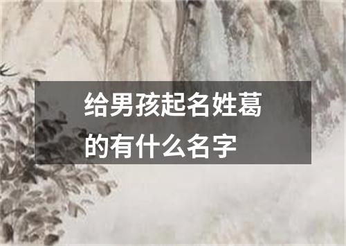 给男孩起名姓葛的有什么名字