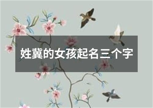 姓冀的女孩起名三个字