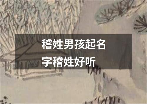 稽姓男孩起名字稽姓好听