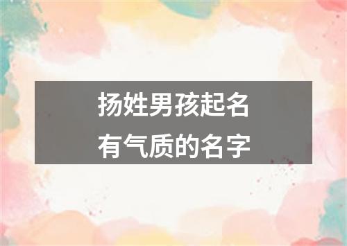 扬姓男孩起名有气质的名字