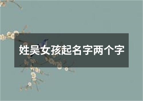 姓吴女孩起名字两个字