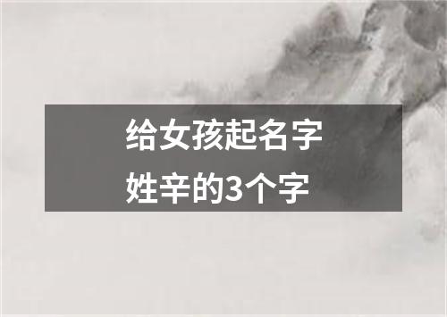 给女孩起名字姓辛的3个字