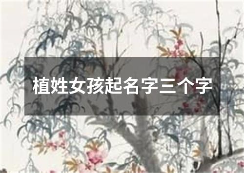 植姓女孩起名字三个字