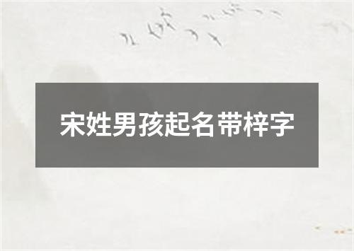 宋姓男孩起名带梓字