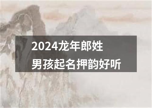 2024龙年郎姓男孩起名押韵好听