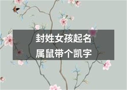 封姓女孩起名属鼠带个凯字