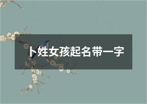 卜姓女孩起名带一字