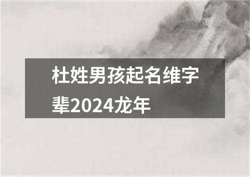 杜姓男孩起名维字辈2024龙年