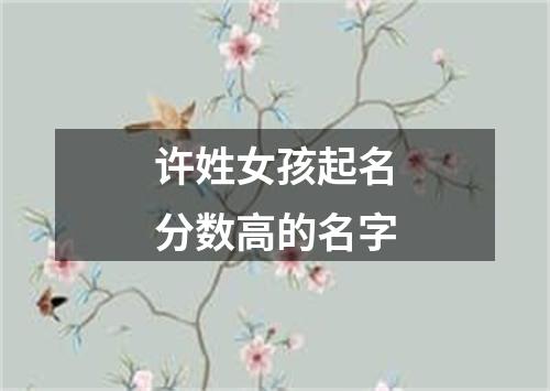 许姓女孩起名分数高的名字