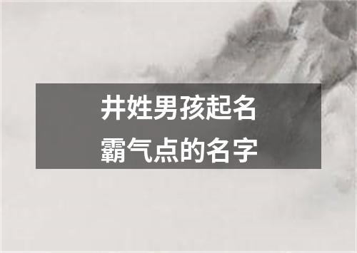 井姓男孩起名霸气点的名字