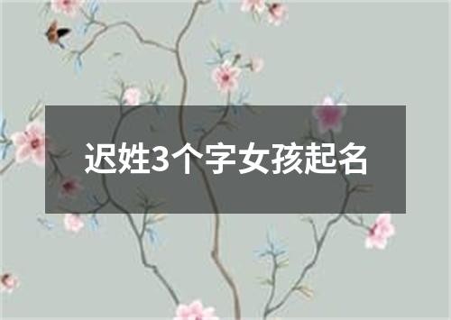 迟姓3个字女孩起名