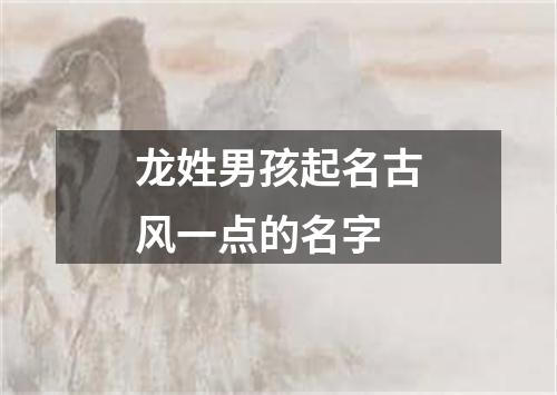 龙姓男孩起名古风一点的名字