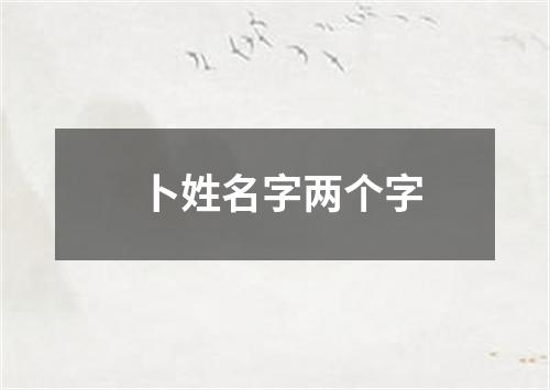 卜姓名字两个字