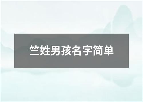 竺姓男孩名字简单