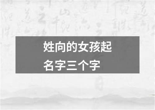 姓向的女孩起名字三个字