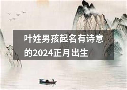 叶姓男孩起名有诗意的2024正月出生