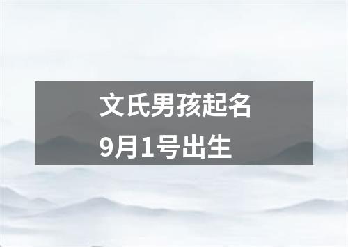 文氏男孩起名9月1号出生