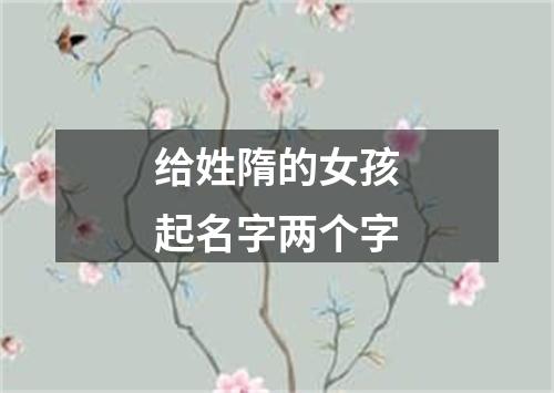 给姓隋的女孩起名字两个字