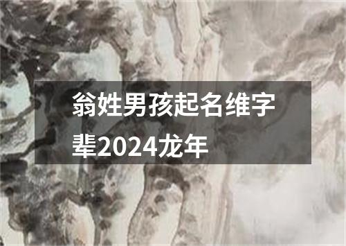 翁姓男孩起名维字辈2024龙年