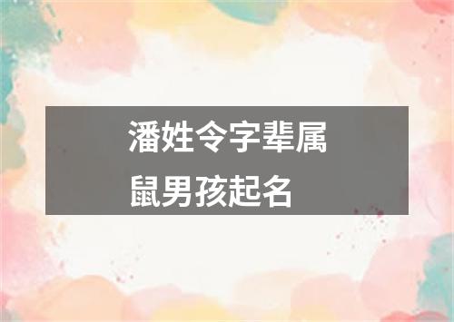 潘姓令字辈属鼠男孩起名