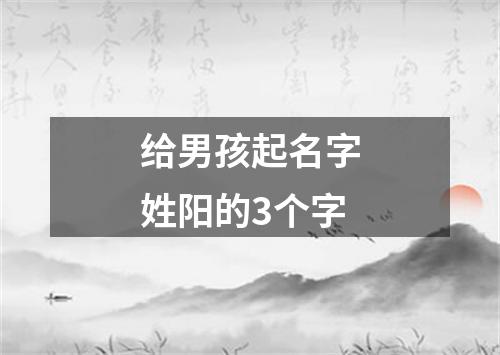 给男孩起名字姓阳的3个字