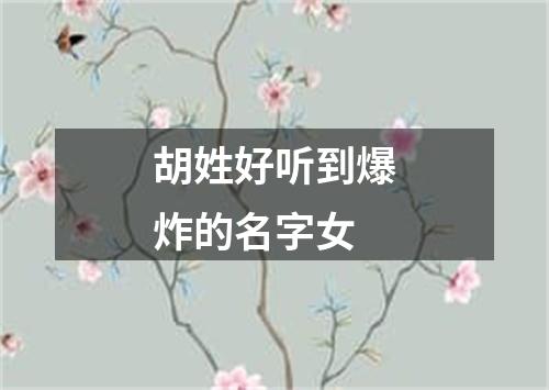 胡姓好听到爆炸的名字女