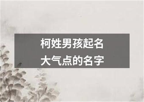 柯姓男孩起名大气点的名字