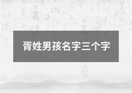 胥姓男孩名字三个字