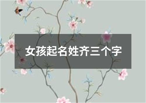 女孩起名姓齐三个字