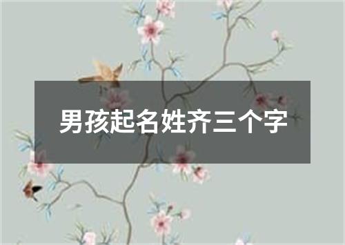 男孩起名姓齐三个字