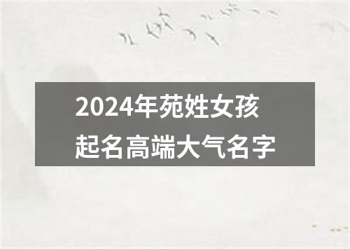 2024年苑姓女孩起名高端大气名字