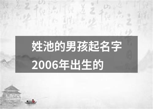 姓池的男孩起名字2006年出生的