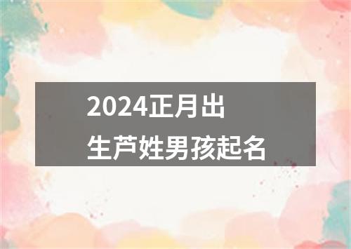 2024正月出生芦姓男孩起名