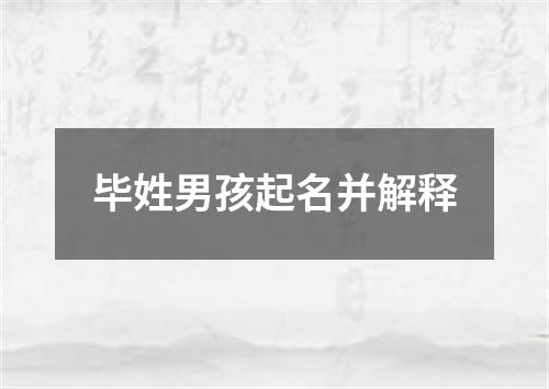 毕姓男孩起名并解释