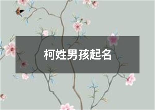 柯姓男孩起名