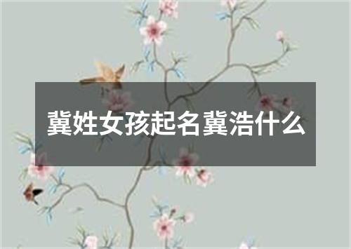 冀姓女孩起名冀浩什么