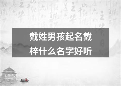 戴姓男孩起名戴梓什么名字好听