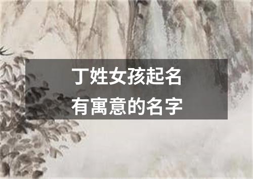 丁姓女孩起名有寓意的名字