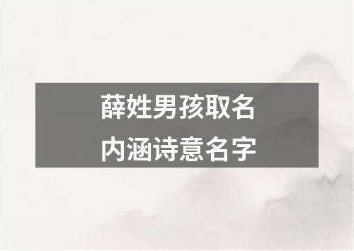 薛姓男孩取名内涵诗意名字