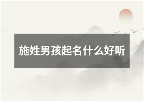 施姓男孩起名什么好听