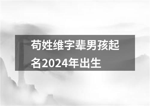 苟姓维字辈男孩起名2024年出生