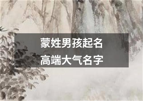 蒙姓男孩起名高端大气名字