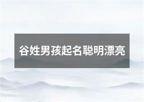 谷姓男孩起名聪明漂亮