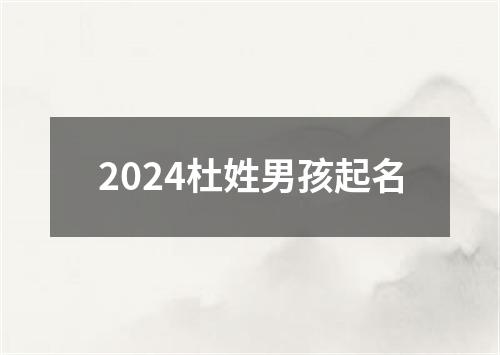 2024杜姓男孩起名