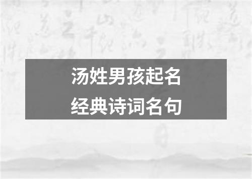 汤姓男孩起名经典诗词名句